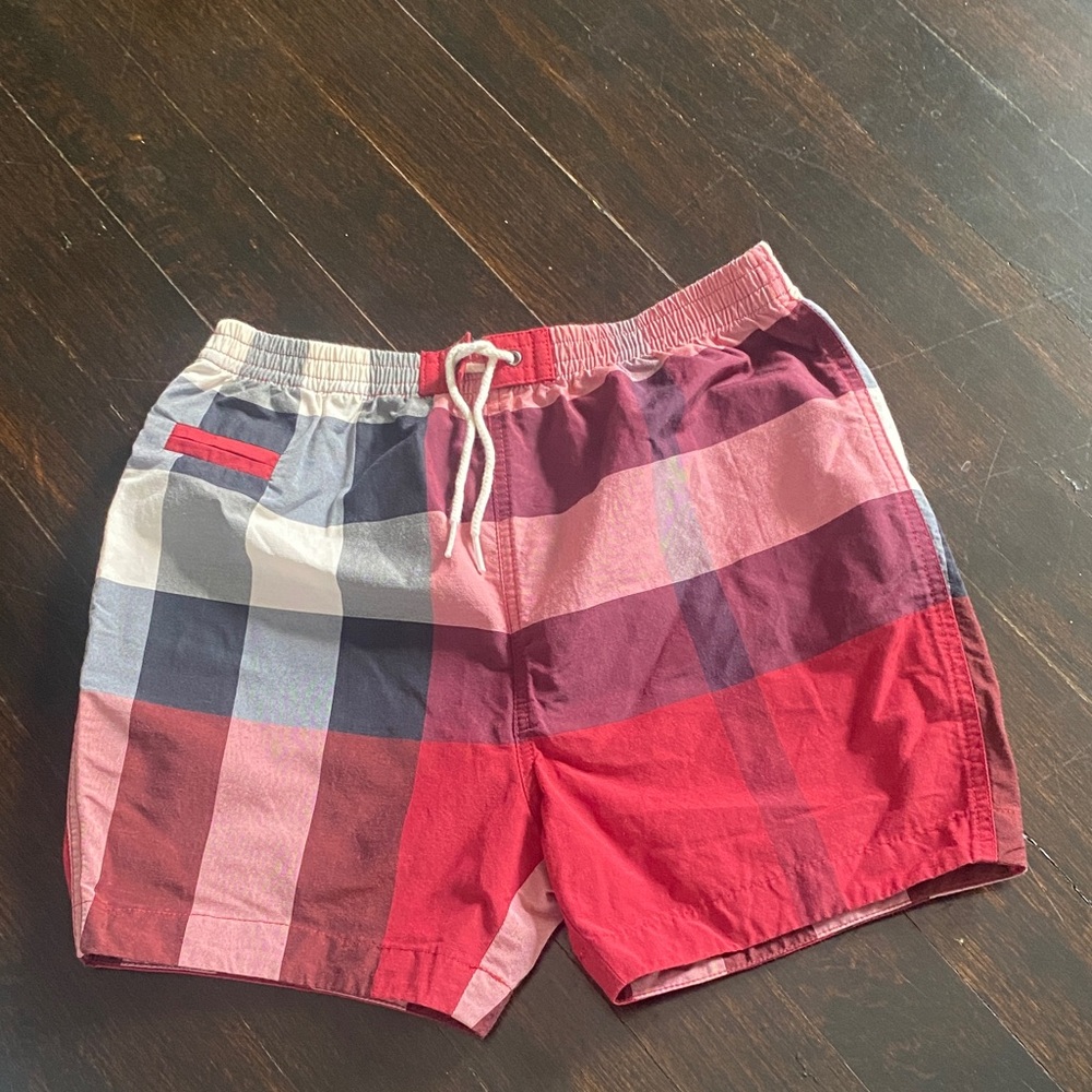 Burberry Children’s  Checkered Swim Trunks - Red size 2Y